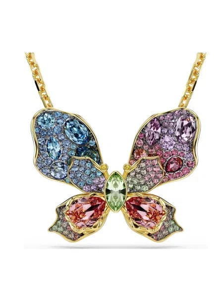 Lniany naszyjnik Swarovski żółty