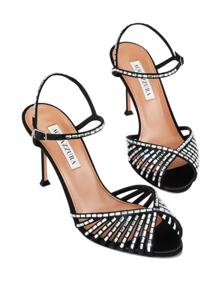 Sandale Aquazzura de cristal negru