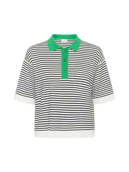 Kaffe Pulover KAlizza verde / negru alb