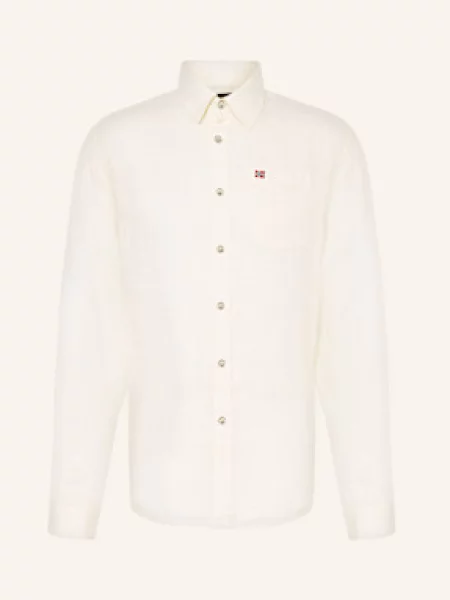 Napapijri Lněná Košile G-Linen Ls Regular Fit režná