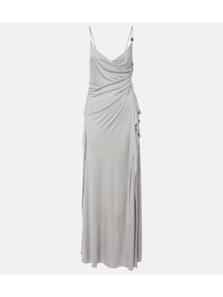 Rochie de cocktail Versace din jerseu drapată gri