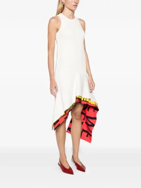 Rochie Loewe tricotate asimetrică alb