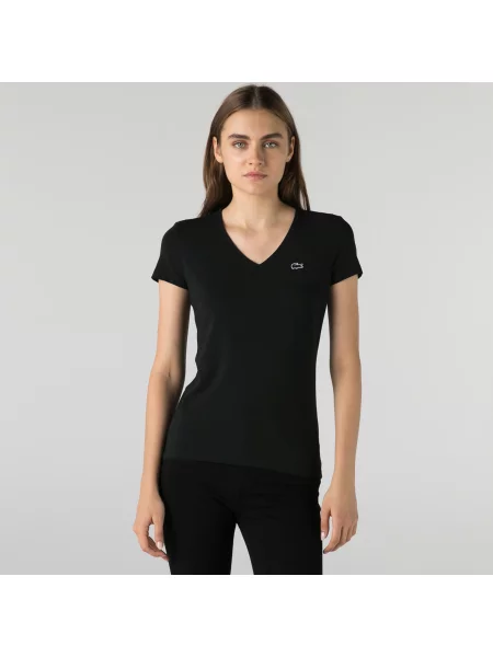 Lacoste футболка з V-вирізом чорна