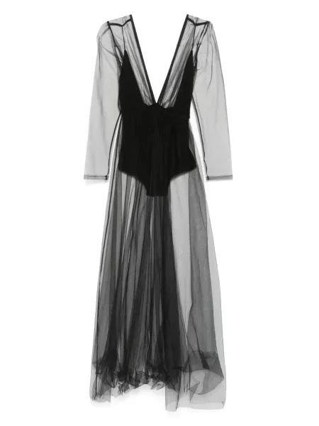 Rochie maxi Alchemy plasă de costum negru