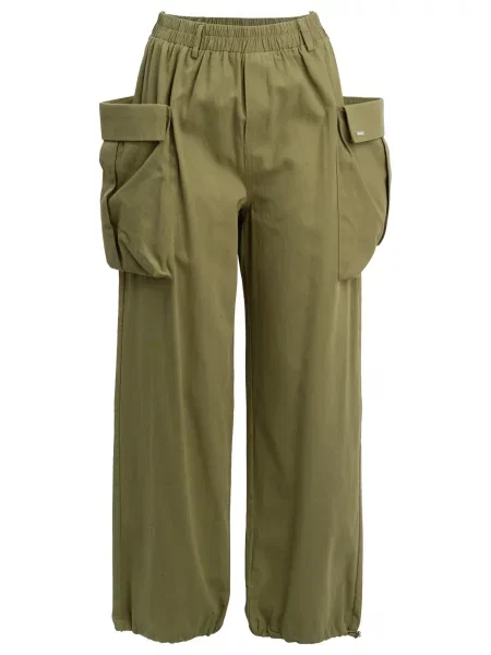 Influencer Pantaloni cu Drawstring' verde