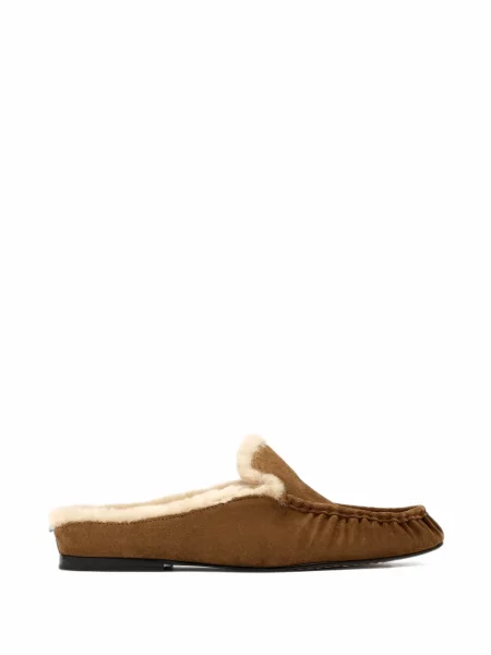 Papuci tip mules Vince din piele de oaie maro