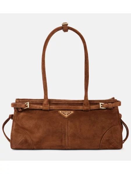 Torebka Prada zamszowa brązowa