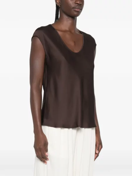 Top Imperial din satin maro