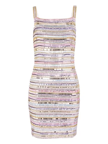 Mała mały sukienka mini Jenny Packham garniturowa srebrna