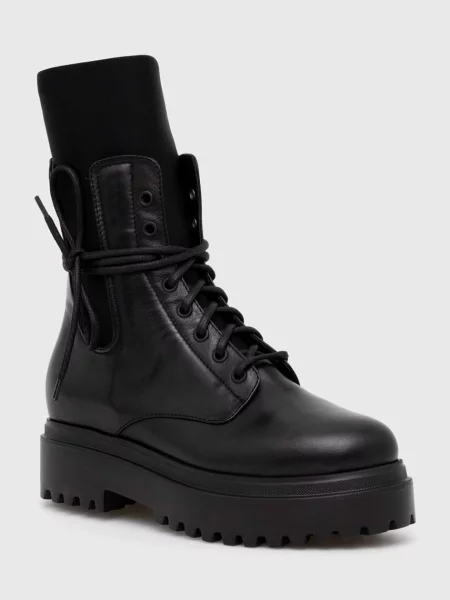 Cizme scurte Le Silla din piele cu platformă negru