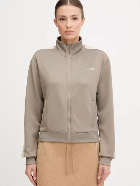 Guess bluza YARROW zielony z aplikacją beżowa