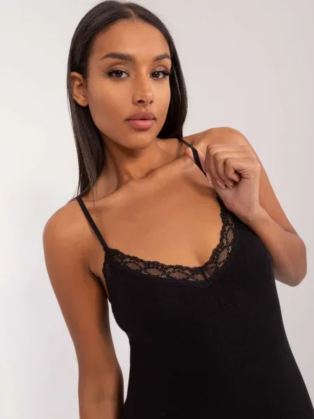 Body Fashionhunters din dantelă negru
