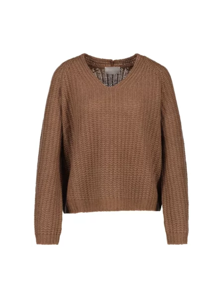 Dzianinowy sweter Hemisphere brązowy