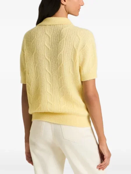 Tricou polo Kiton tricotate galben