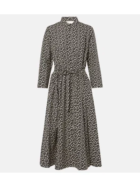 Rochie tip cămașă Tory Burch cu imagine din poplin de costum negru