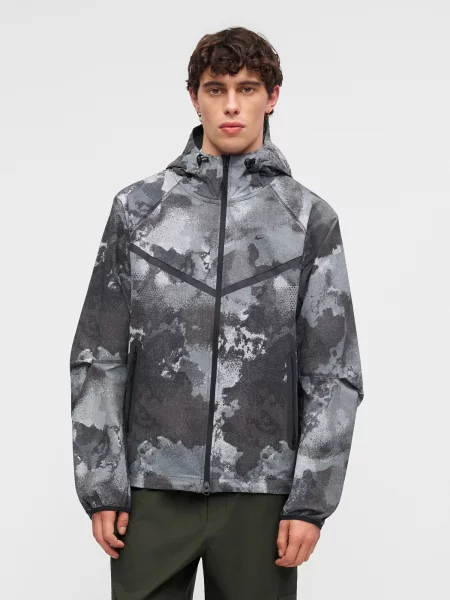 Nike Sportswear Prechodná bunda dymovo modrá / sivá čierna