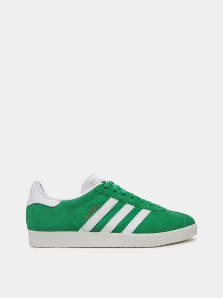 Кожаные кеды Adidas зеленые