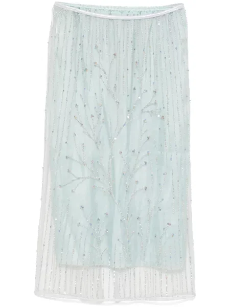 Fustă midi Forte_forte de cristal până la genunchi gri