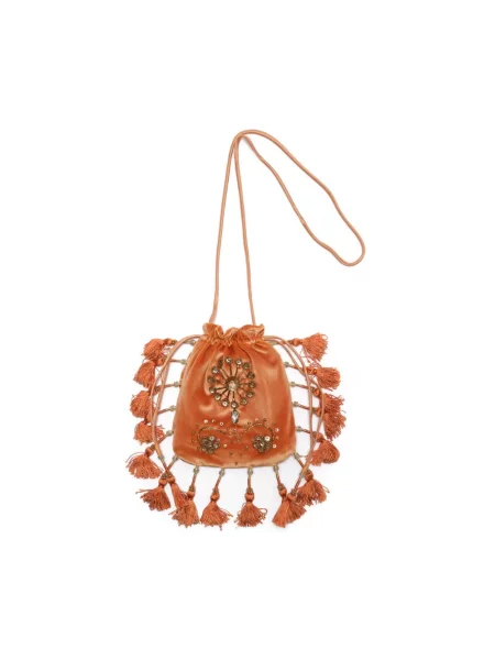 Aksamitna torebka Maliparmi żółta