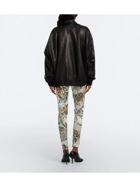 Pantaloni Acne Studios cu model floral din jerseu