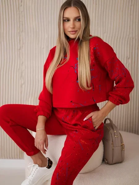 Pulover Kesi s potiskom rdeča