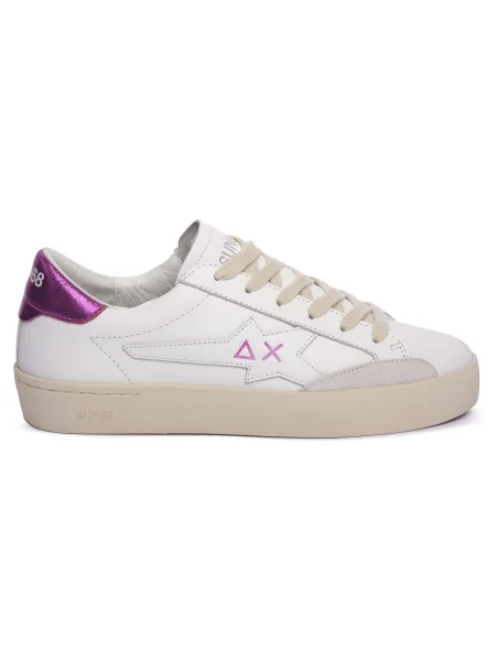 Pantofi Sun68 din piele alb