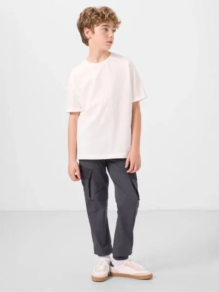 Tommy Life Hlače TOMMY Kinder Cargo-Joggerhose antracit siva