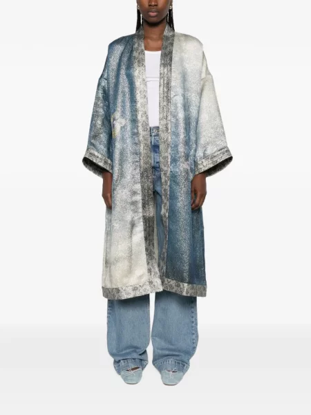 Palton Pierre-louis Mascia cu model floral cu imagine albastru