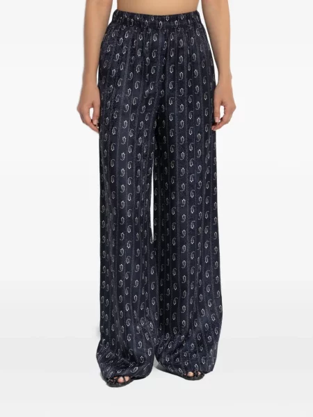 Pantaloni Tory Burch cu imagine cu model paisley albastru
