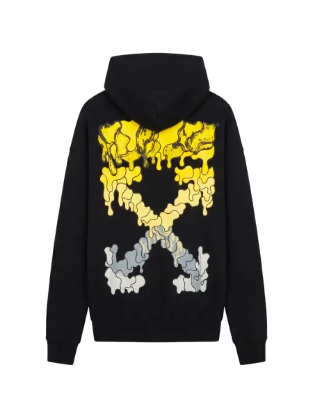 Hanorac cu glugă Off-white cu imagine cu cordon alb