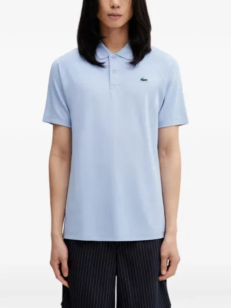Tricou polo Lacoste cu autograf albastru