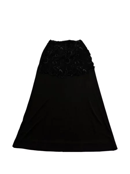 Fustă midi Maison Margiela din dantelă evazată negru