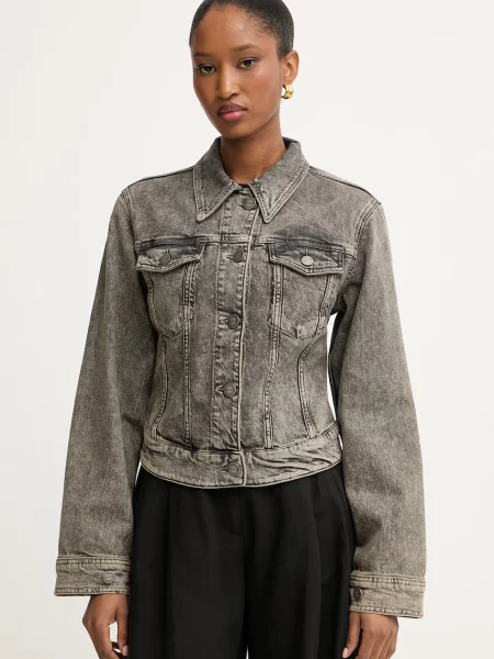 Pinko krótka kurtka jeansowa szara