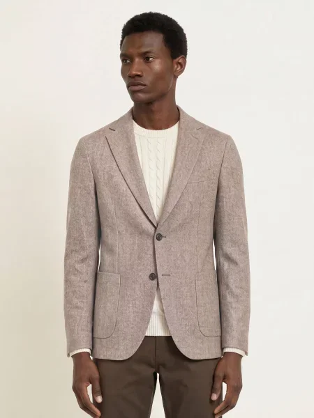 Circolo Žerzejové Sako Slim Fit hnědá