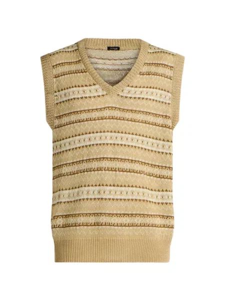 Vestă Kiton cu decolteu în V cu imprimeu geometric