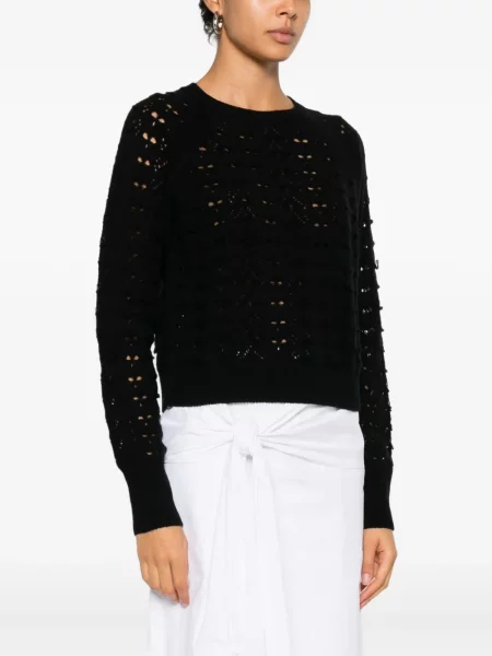 Pulover Cecilie Bahnsen ajurat negru