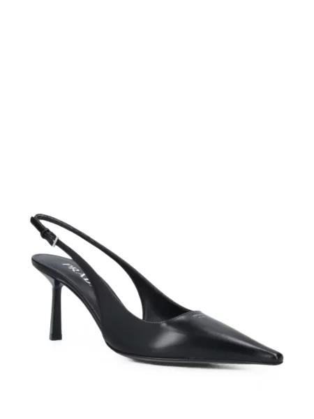 Pantofi cu toc Prada din piele slingback negru