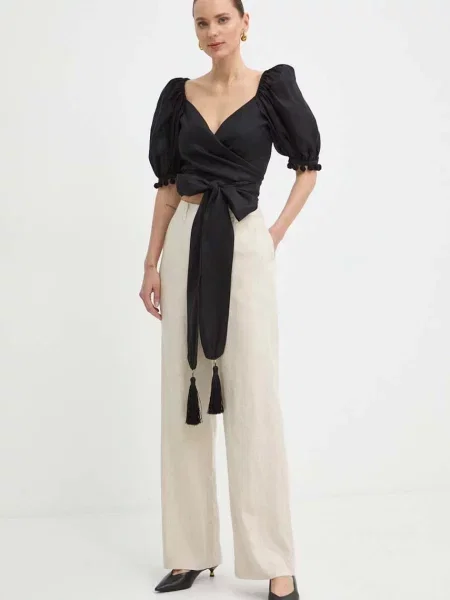 Luisa Spagnoli camasa de in RUNWAY COLLECTION slim negru