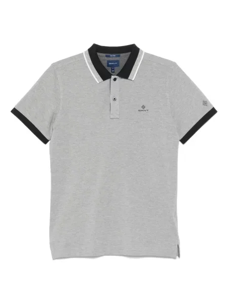Polo Gant cu broderie gri