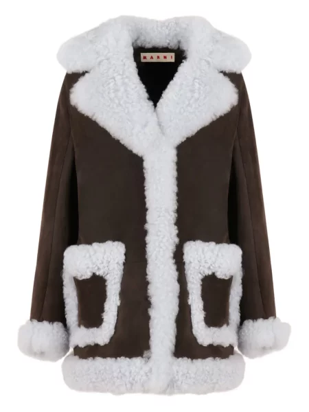 Geanta de piele Marni maro