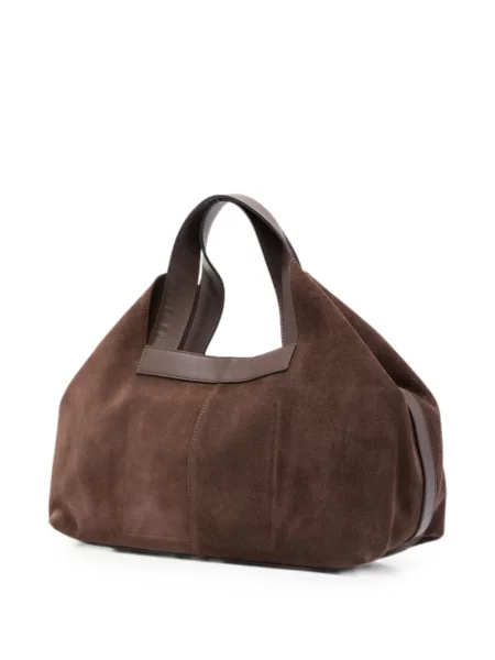 Τσάντα shopper Twinset σουέτ καφέ