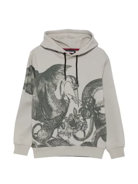 Bluza z kapturem dziecięca Roberto Cavalli szara