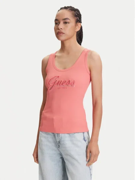 Guess Felső Regular Fit rózsaszín