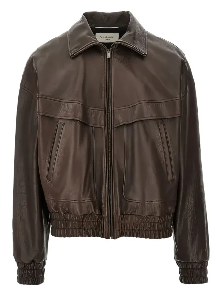 Geanta de piele Saint Laurent maro