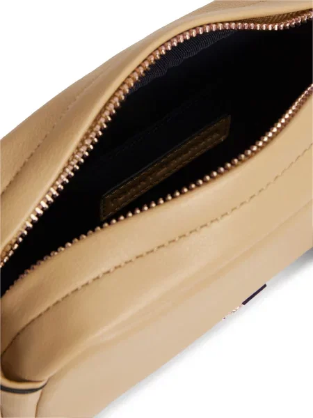 Geanta crossbody Tommy Hilfiger din piele bej