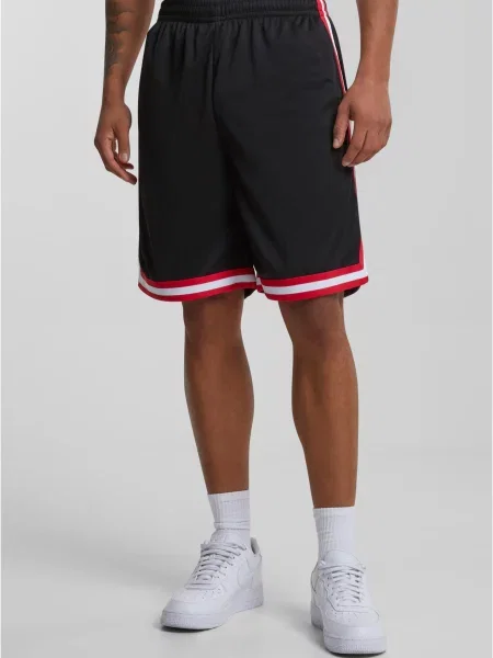 Pruhované kraťasy Urban Classics se síťovinou černé