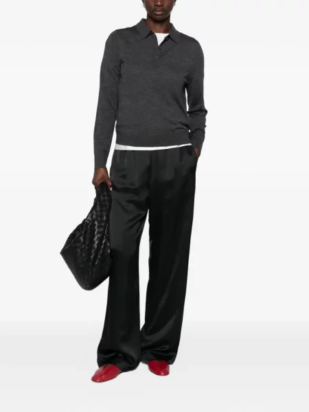Lung tricou polo Eleh gri