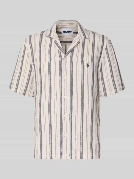 Koszula casualowa o kroju relaxed fit z wyhaftowanym logo Review biała