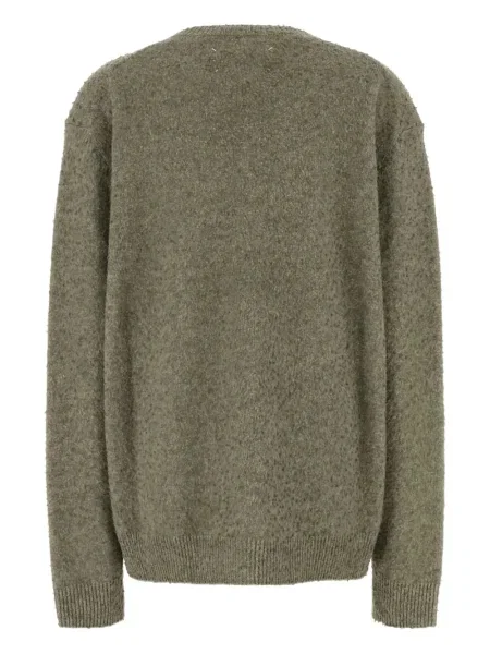 Pulover Maison Margiela cu decolteu în V verde