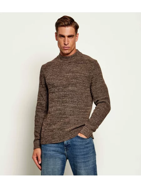Pulover Joop! Jeans de lână cu guler înalt maro